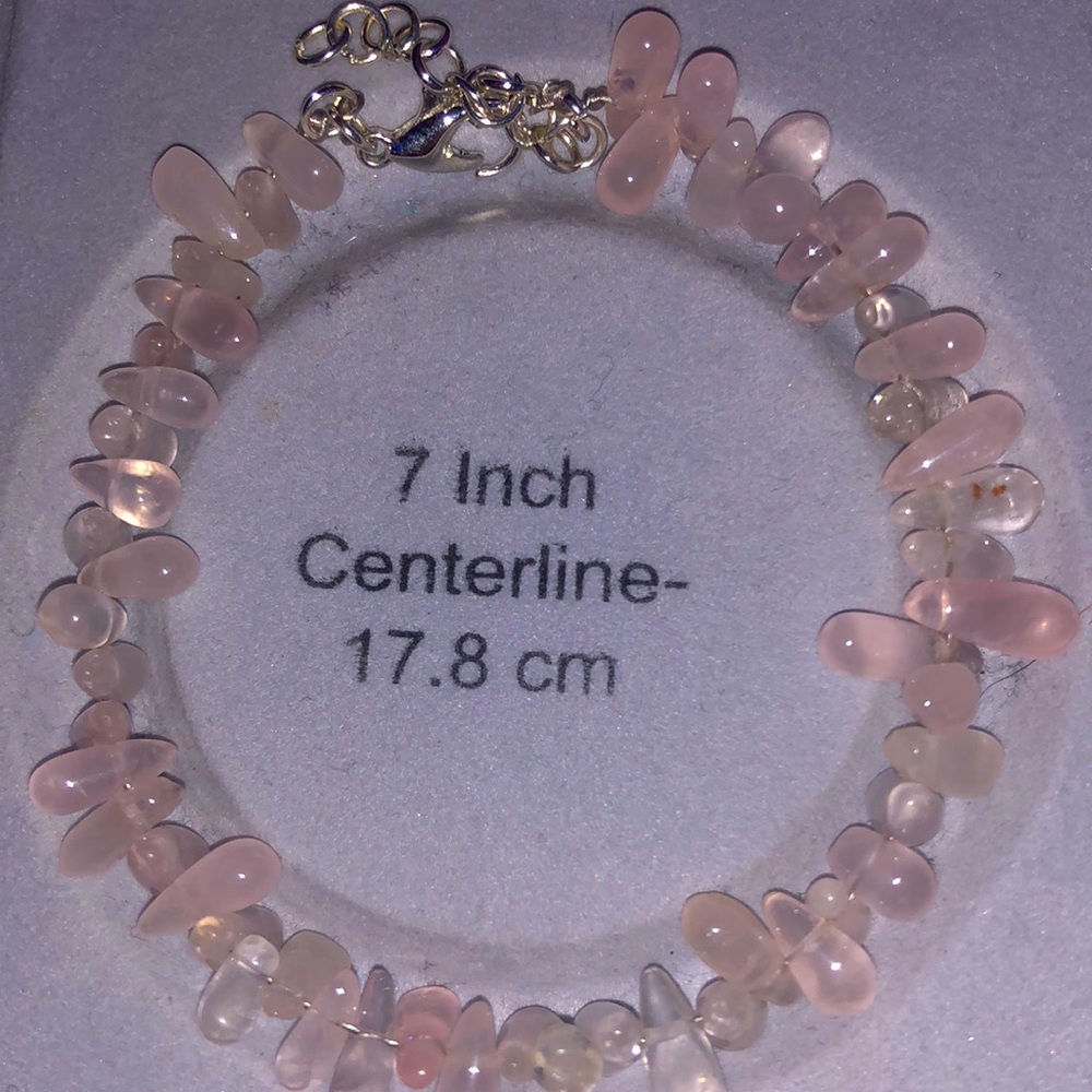 Natural Rose Quartz Raindrop Bracelet